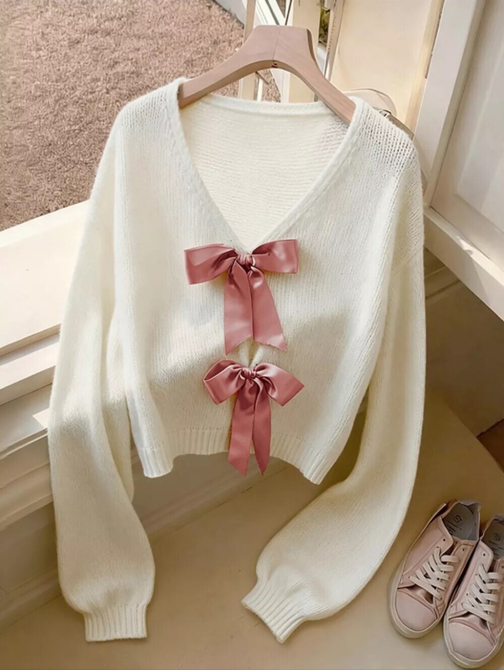 Floral Applique Boat Neck Sweatshirt - Picture 1 of 9